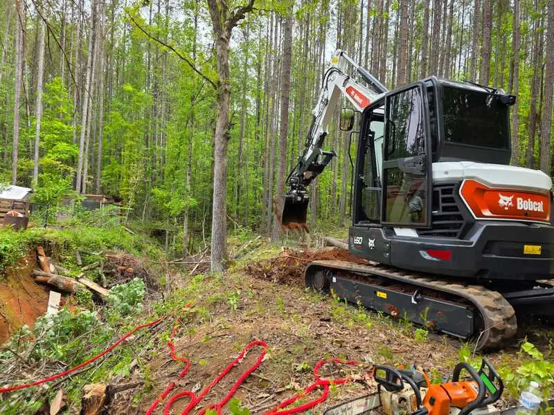 Bobcat E60 Mini Excavator in forest